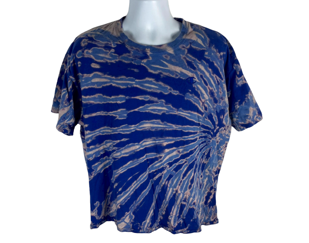 Blue Beach Dyed Side Spiral T-Shirt - XL