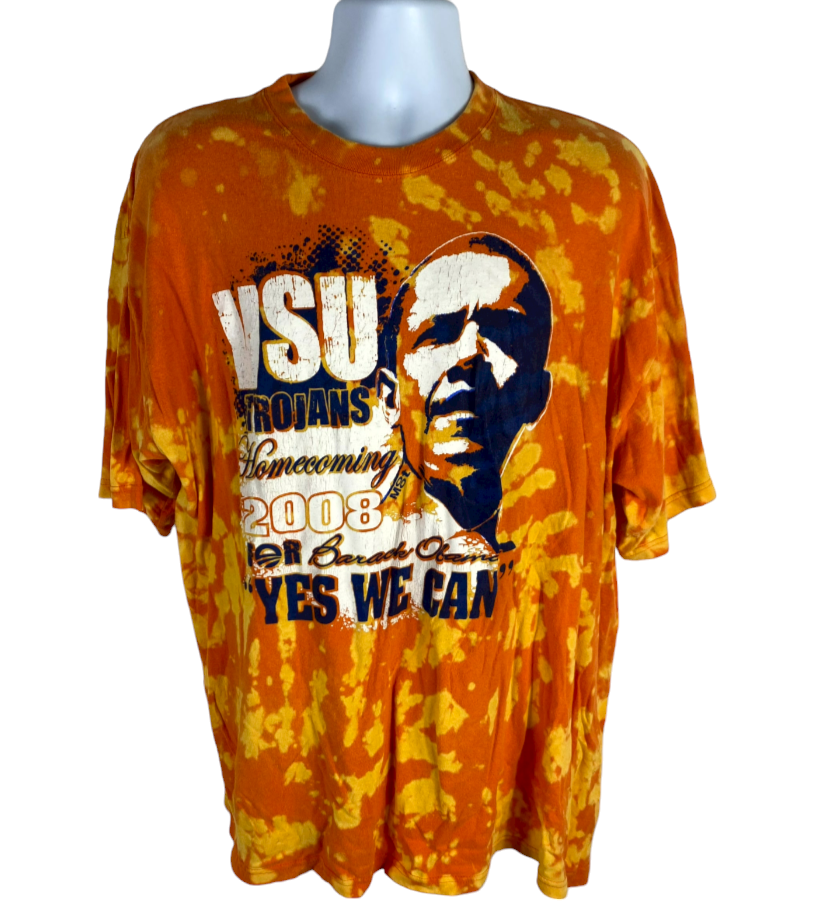 Yes We Can Obama Bleach Dye T-Shirt - 3XL