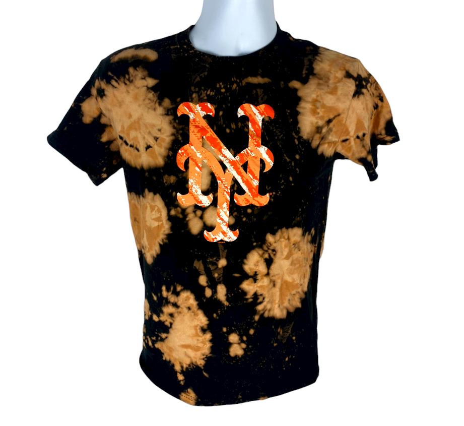 Baseball Burst Bleach Dye T-Shirt - S