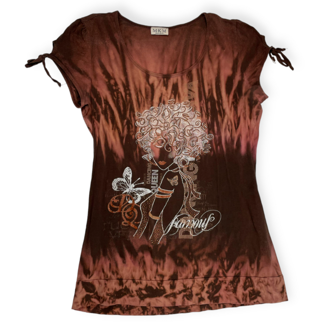 Dancing Queen Bleach Dye T-Shirt- M