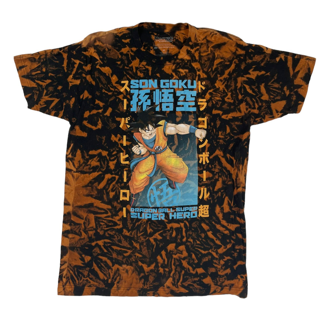 Anime Crumple Bleach Dye T-Shirt- M