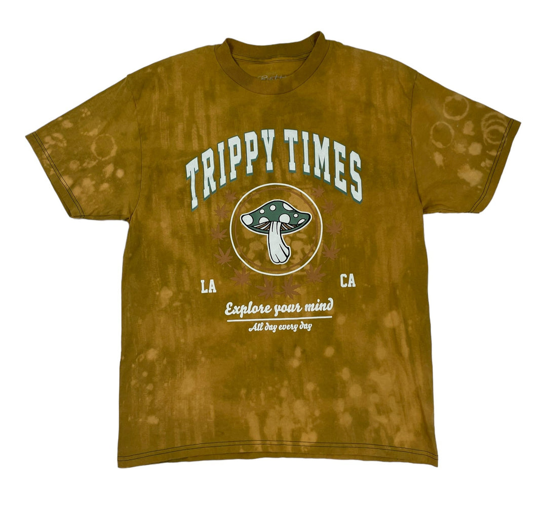 Trippy Times Bleach Dye T-Shirt - L