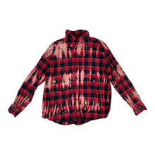 Load image into Gallery viewer, Red Striped Bleach Dye Flannel - XL
