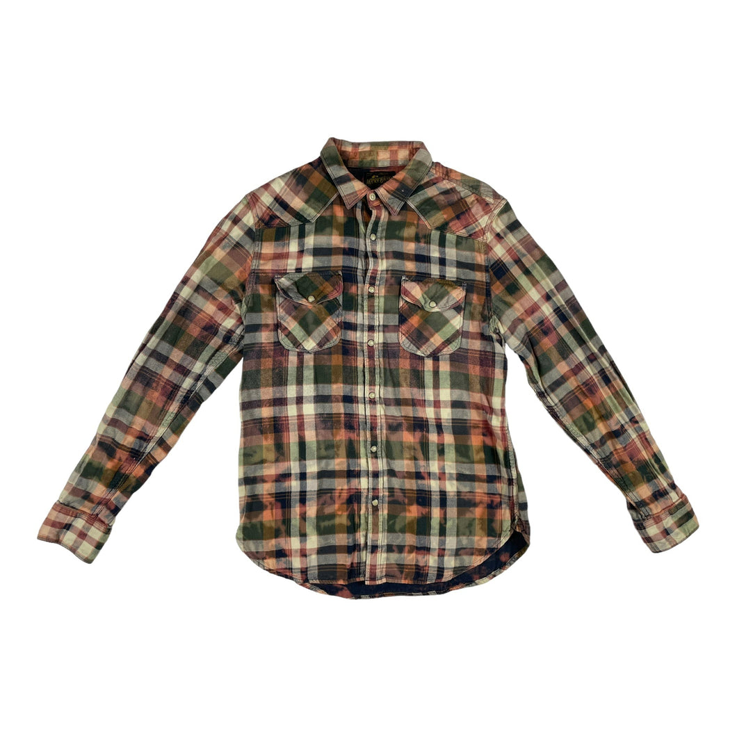 Fall Sky Bleach Dye Flannel - M