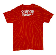 Load image into Gallery viewer, Orange Heart Bleach Dye T-Shirt- M
