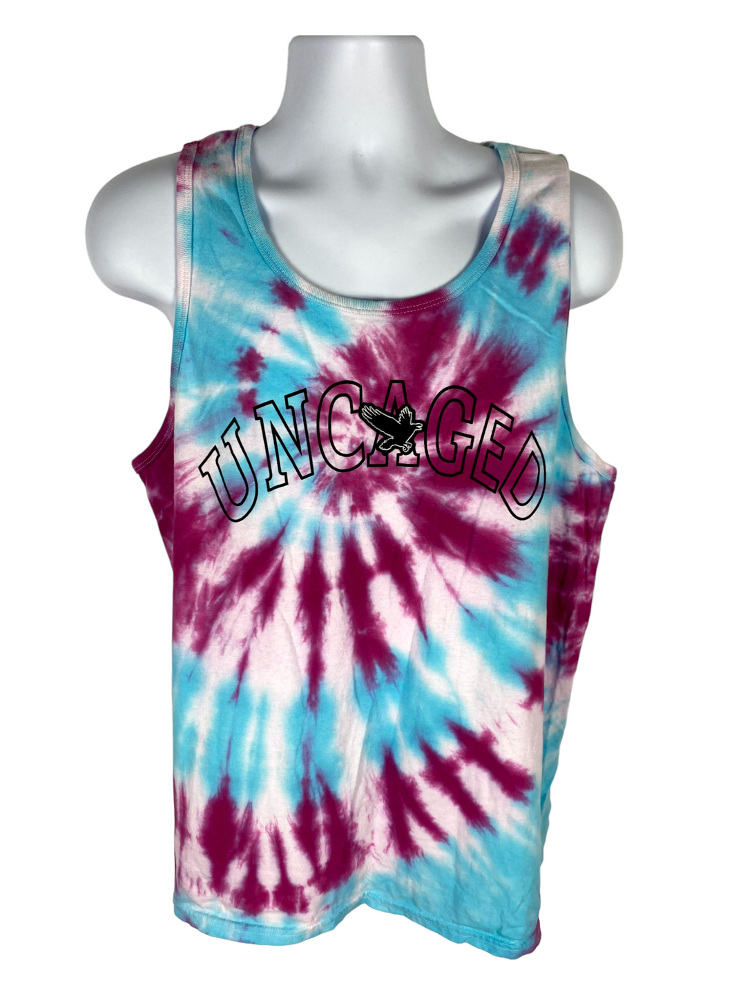 Uncaged Purple & Blue Spiral Tank Top - L