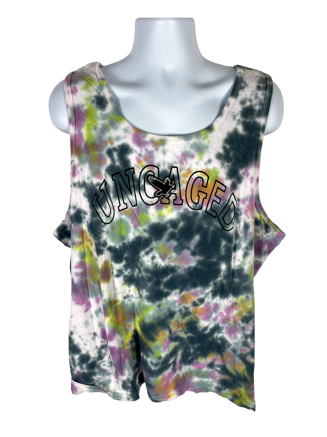 Uncaged Multicolor Crumple Tank Top - 2XL