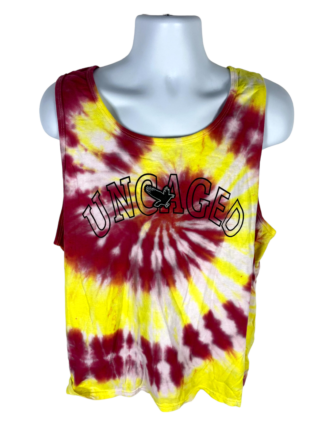 Uncaged Red & Yellow Spiral Tank Top - XL