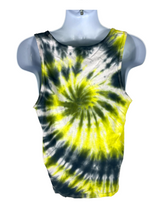 Load image into Gallery viewer, Uncaged Black &amp; Yellow Spiral Tank Top - M
