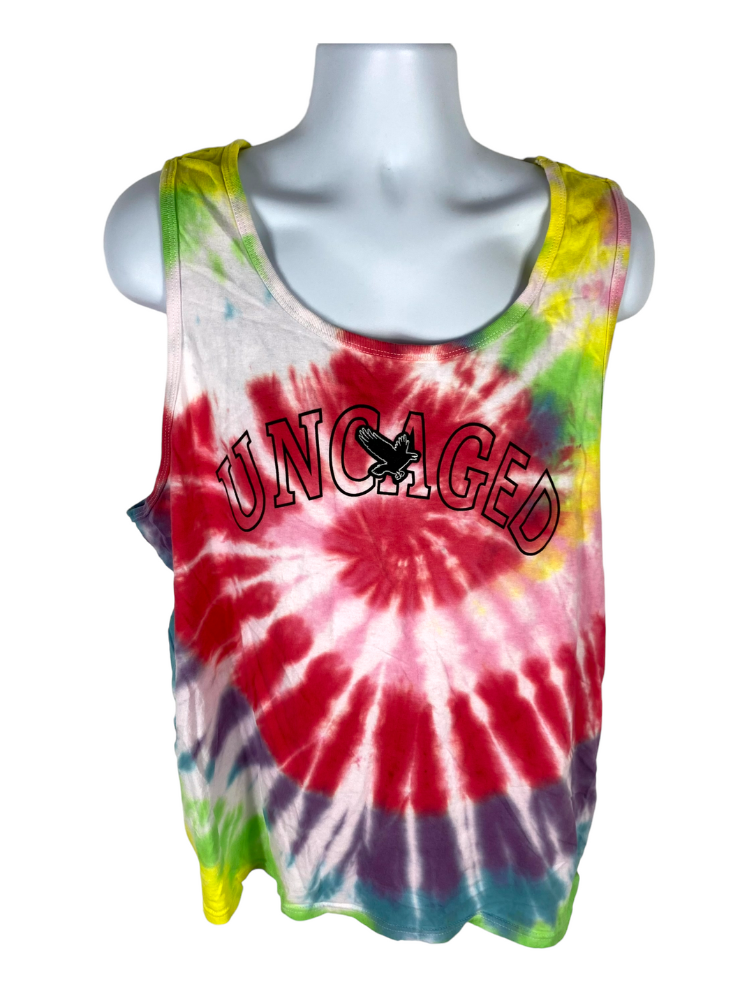 Uncaged Rainbow Spiral Tank Top - XL