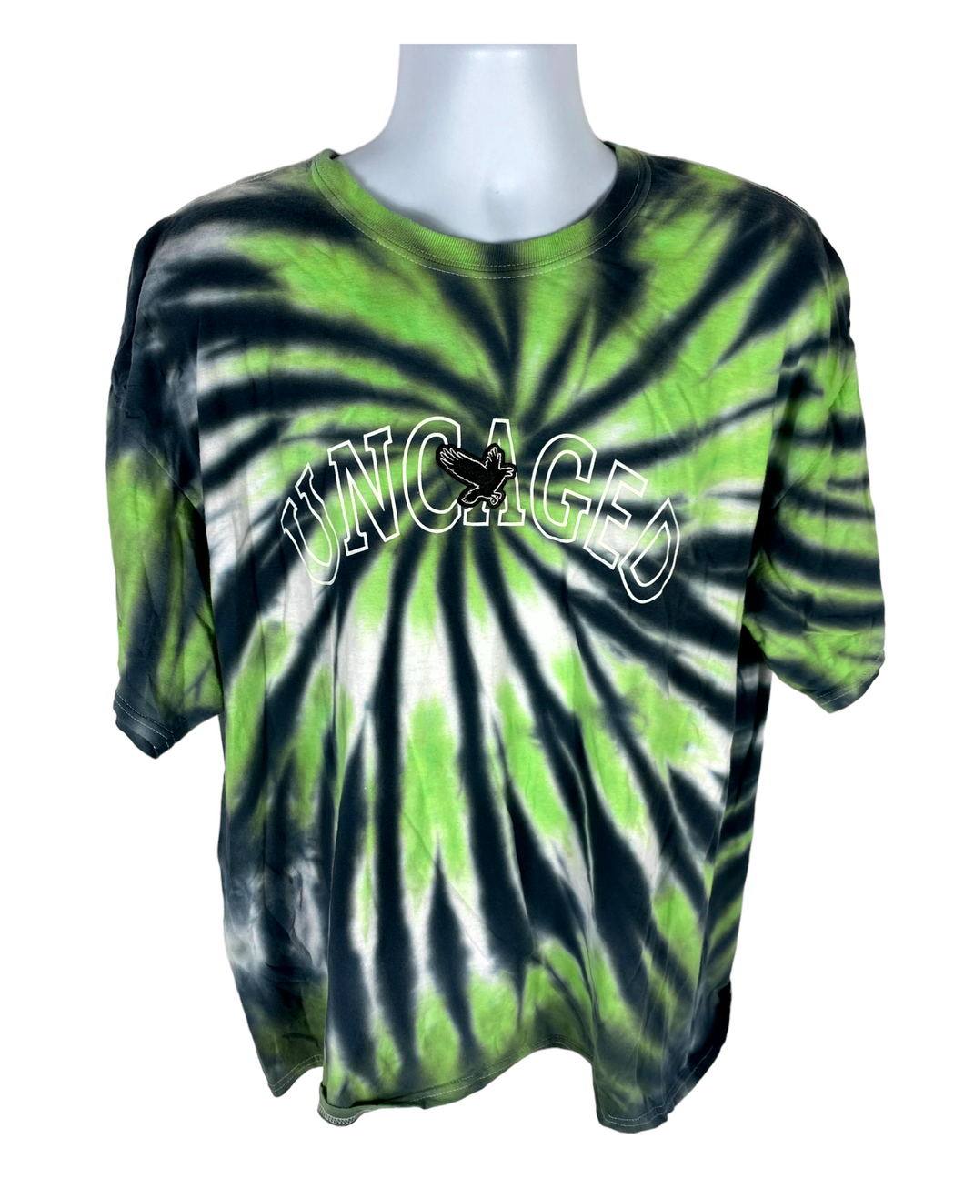 Uncaged Green & Black Spiral T-Shirt - 2XL