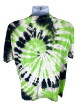 Load image into Gallery viewer, Uncaged Black &amp; Lime Green Spiral T-Shirt - XL
