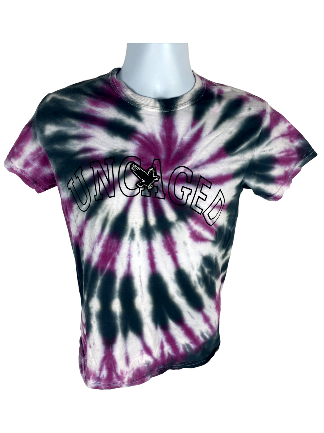 Uncaged Purple & Black Spiral T-Shirt - S