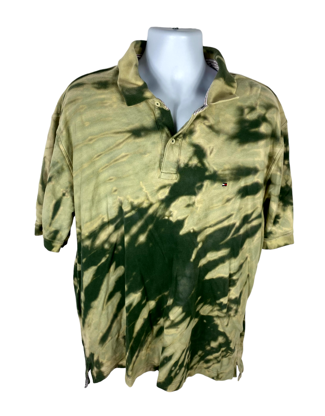 Green Grass Bleach Dye Polo -2XL