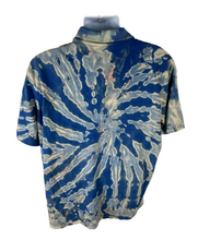Load image into Gallery viewer, Blue Bleached Spiral Polo - XL
