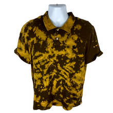 Load image into Gallery viewer, Yellow &amp; Brown Crumple Polo - XL
