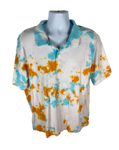 Load image into Gallery viewer, Orange &amp; Blue Crumple Polo - XL
