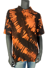Load image into Gallery viewer, Orange &amp; Brown Diagonal Striped Polo - XL

