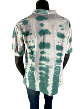 Load image into Gallery viewer, Green &amp; White Spotted Polo - L
