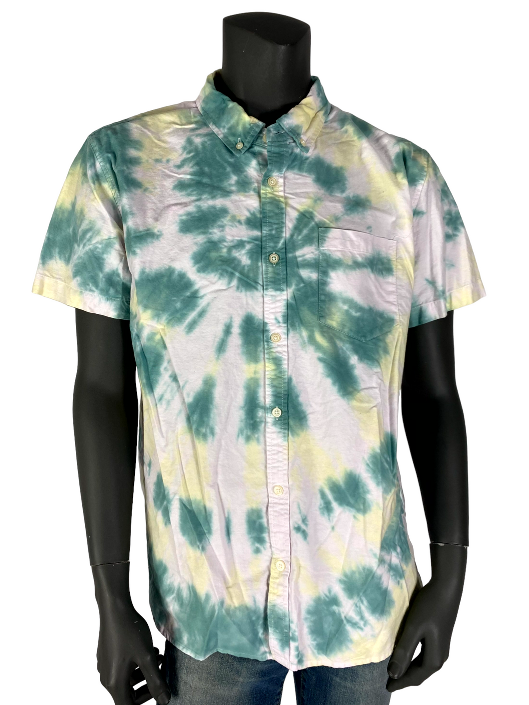 Summer Days Short Sleeve Button Down - M