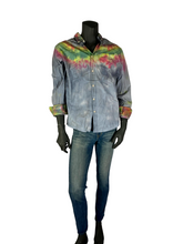 Load image into Gallery viewer, Rasta Tie-Dye Long Sleeve Button Down - M
