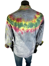 Load image into Gallery viewer, Rasta Tie-Dye Long Sleeve Button Down - M
