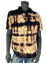 Load image into Gallery viewer, Striped Short Sleeve Bleach Dyed Button Down - L
