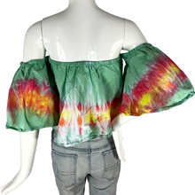 Load image into Gallery viewer, Retro Off The Shoulder Women&#39;s Tie Dye Crop Top - M
