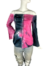 Load image into Gallery viewer, Pink &amp; Black Off the Shoulder Top - S
