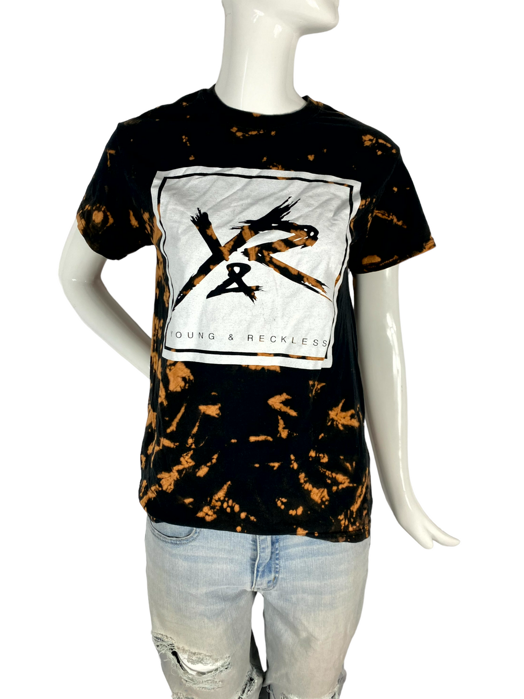 Young and Reckless Crumple Dye T-Shirt- S
