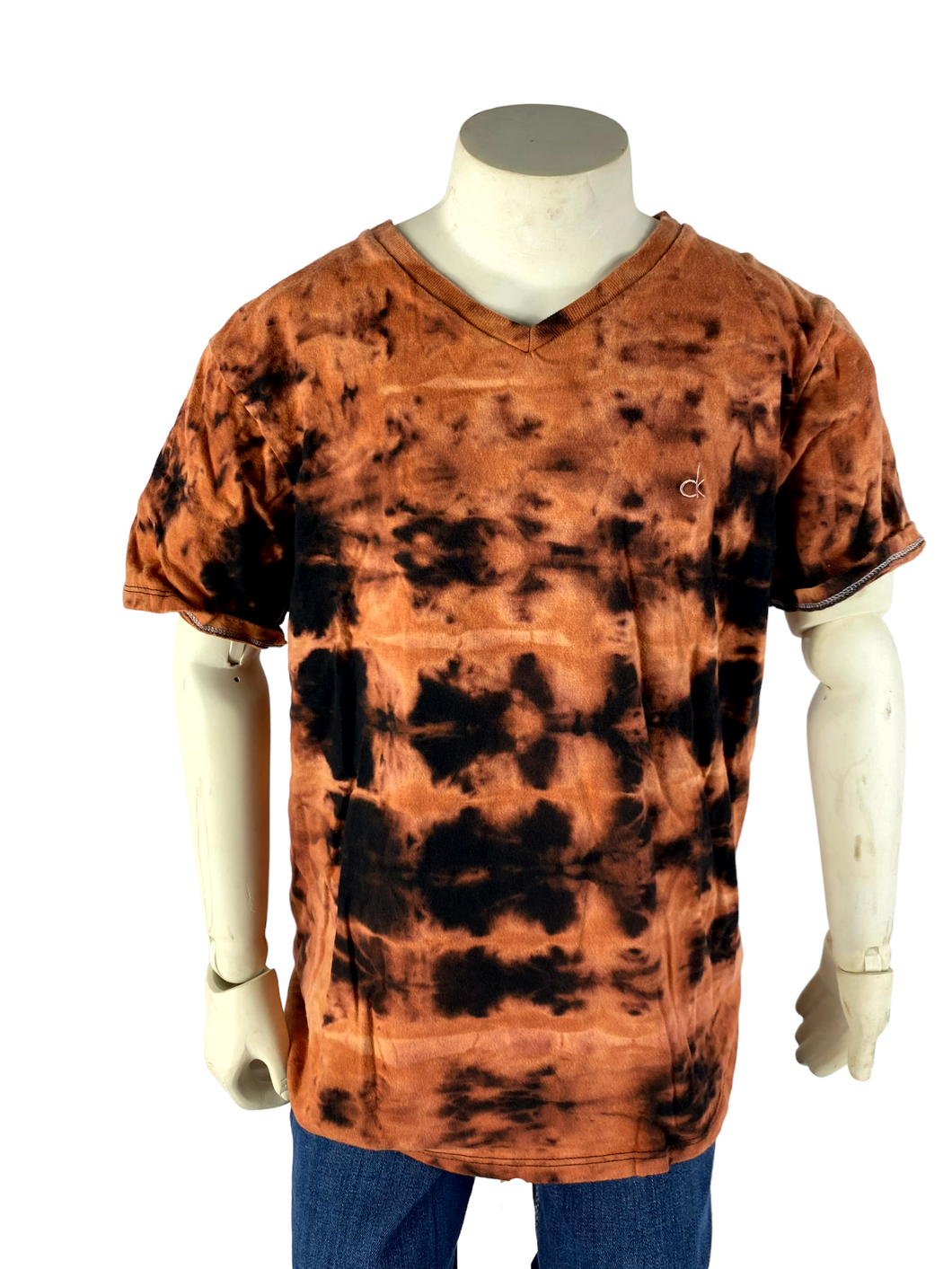 Crumple Tie-Dye V-Neck Kids Tee- M (10/12)