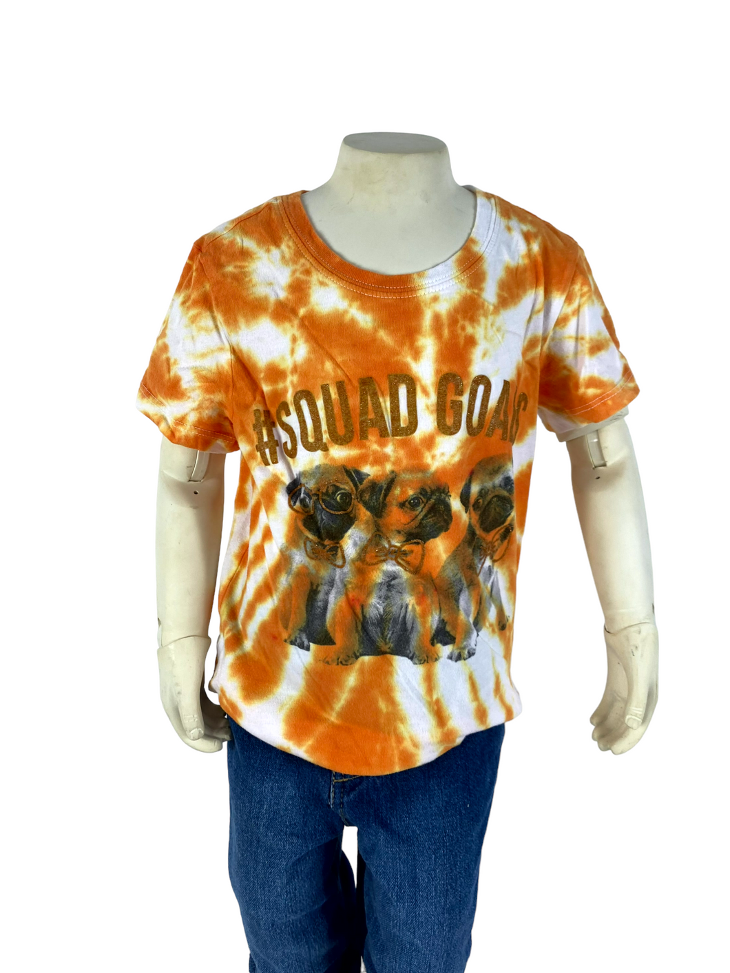 Squad Goals Pug Tie Dye Kids T-Shirt- M (7/8)