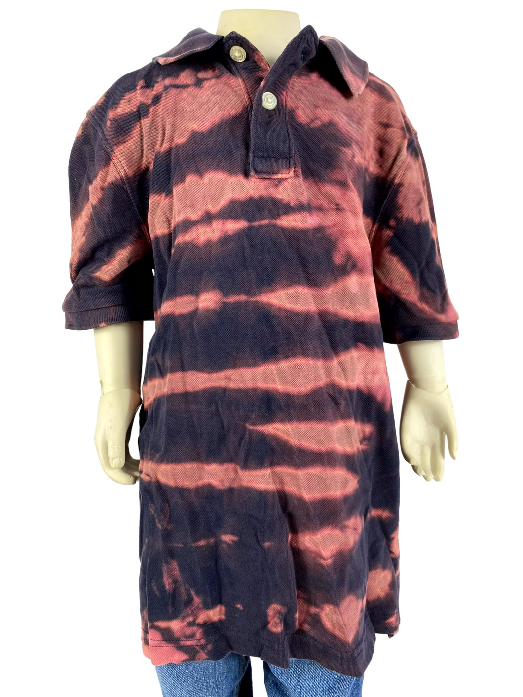 Tiger Striped Boys Polo Shirt - M (8/10)