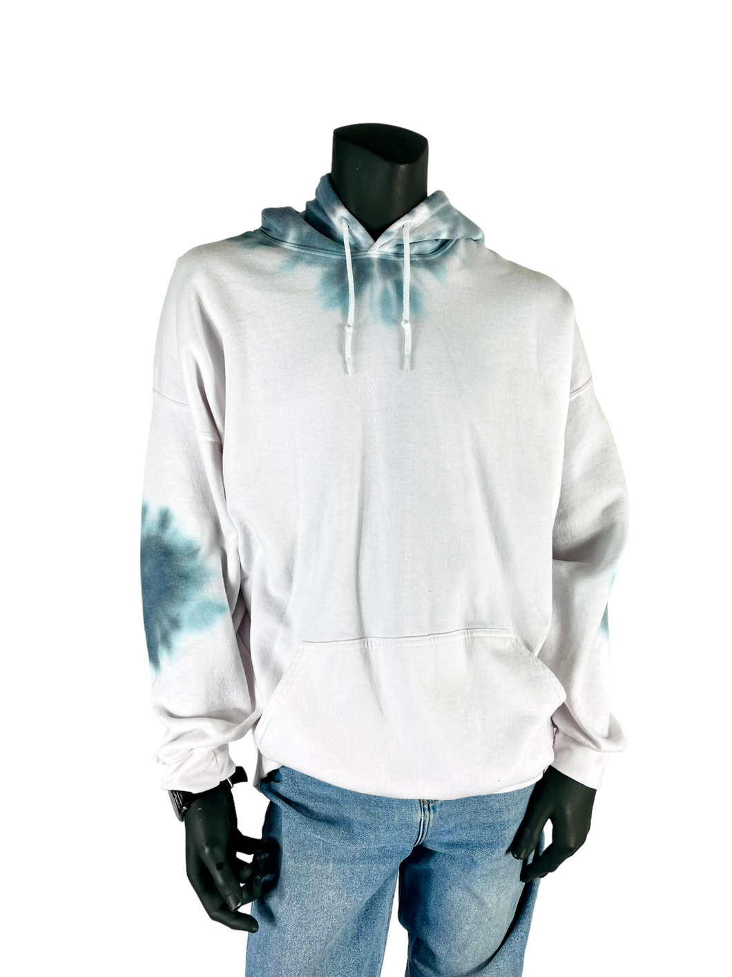 Black & Blue Minimal Tie Dye Sweatshirt - 2XL