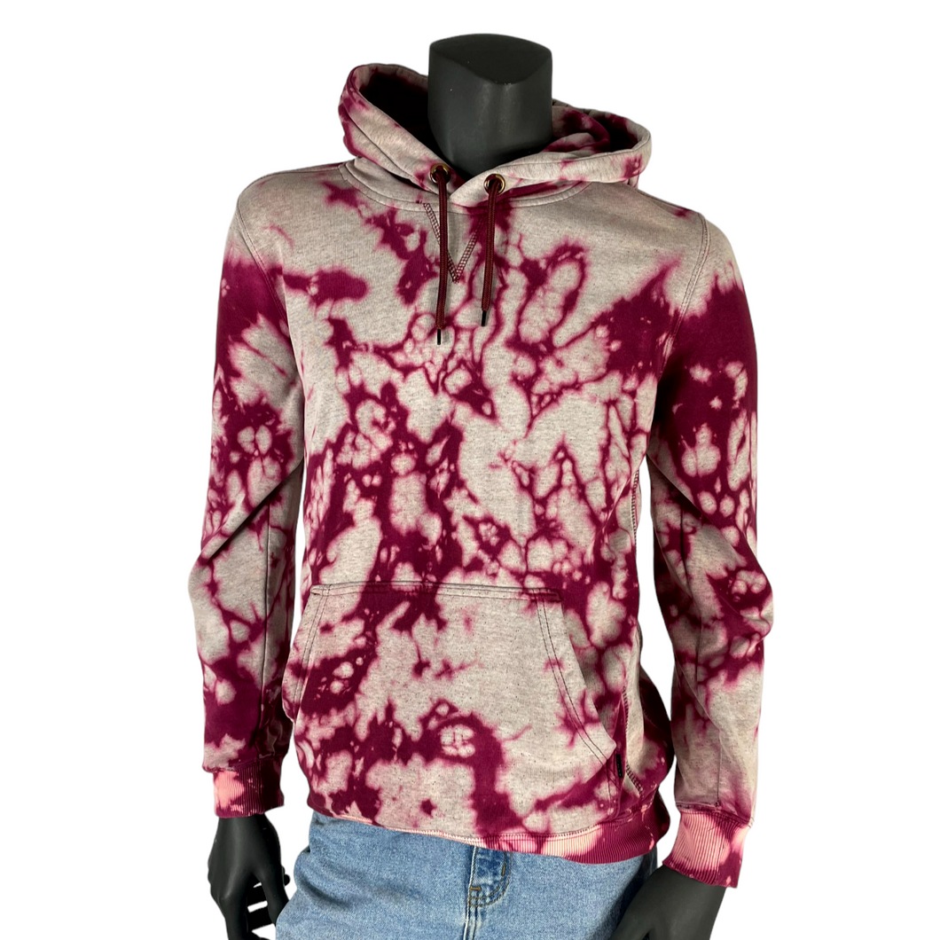 Maroon Bleach Dye Crumple Sweatshirt - M