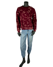 Load image into Gallery viewer, Maroon Bleach Dye Crewneck -L
