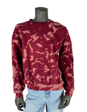 Load image into Gallery viewer, Maroon Bleach Dye Crewneck -L
