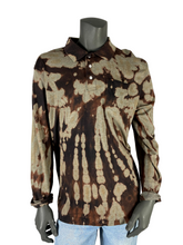 Load image into Gallery viewer, Bleach Dye Quarter Button Long Sleeve - 2XL
