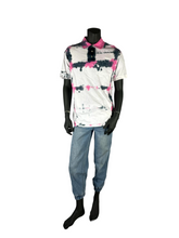 Load image into Gallery viewer, Pink &amp; Black Shibori Tie-Dye Polo - XL
