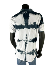 Load image into Gallery viewer, Black &amp; White Shibori Tie-Dye Polo - XL
