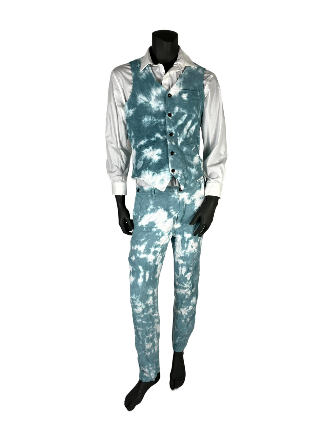 Mens 2 Piece Linen Tie Dye Suit - L (42/36)