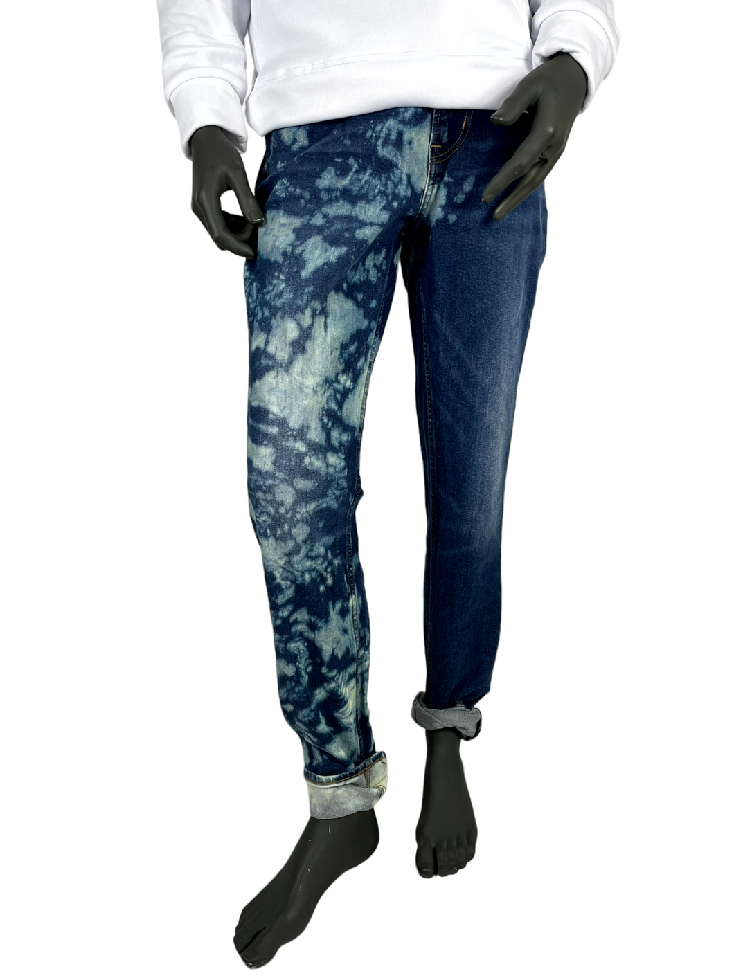 Mens Bleach Dye Jeans - 32 x 36