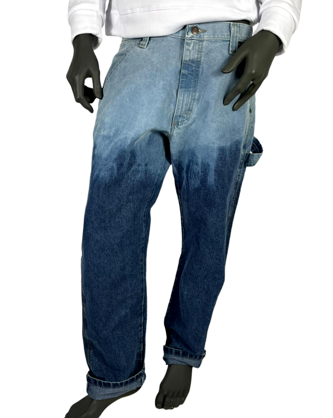 Mens Bleach Dye Jeans - 34x 32