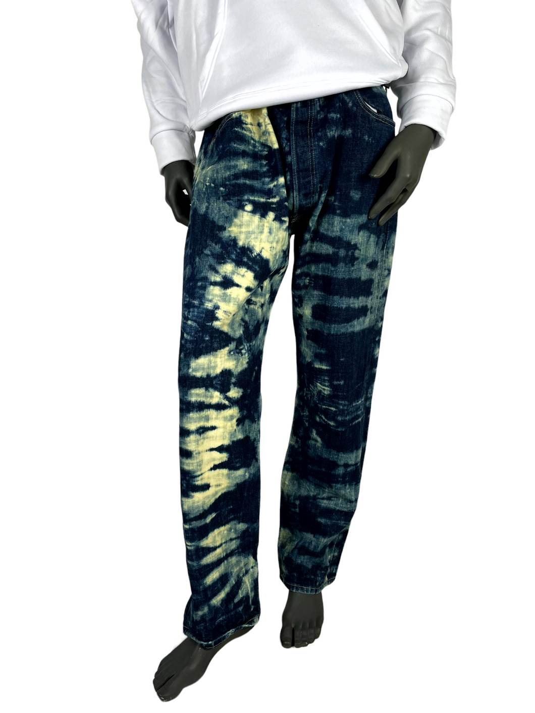 Mens Bleach Dye Jeans - 40 x 34
